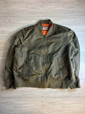 Levi's MA-1 Bomber Jacket Size XXL Green Military Flight Jacket
